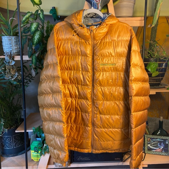 Brooks-Range Mojave Down Jacket XL Butterscotch Hooded Puffer Mountaineering NWT - Picture 1 of 7